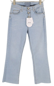 LIU JO Parfait Women's W28 Washed Blue Denim Button Bootcut Organic