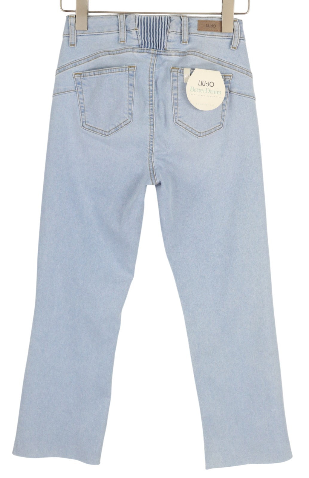 LIU JO Parfait Women's W28 Washed Blue Denim Button Bootcut Organic