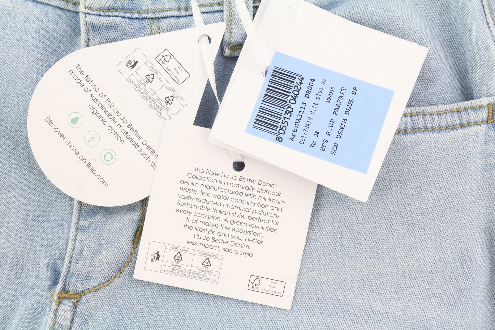 LIU JO Parfait Women's W28 Washed Blue Denim Button Bootcut Organic