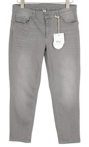 LIU JO Women's W32 Grey Washed Denim Slim Fit Zip Fly Ankle Length