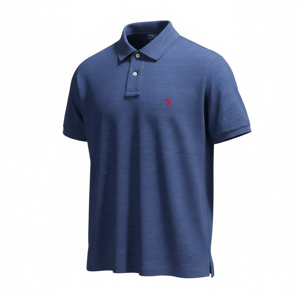 RALPH LAUREN Custom Slim Fit Men Polos XS Melange Embroidered Logo Short Sleeve