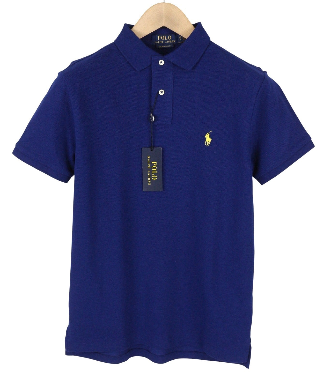 RALPH LAUREN Custom Slim Fit Men Polos 2XL Dark Embroidered Logo Short Sleeve