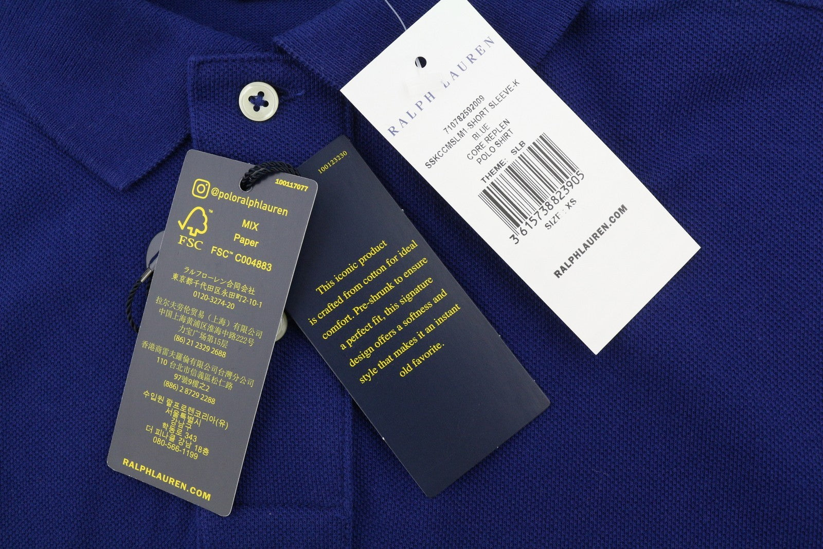 RALPH LAUREN Custom Slim Fit Men Polos XS Dark Embroidered Logo Short Sleeve