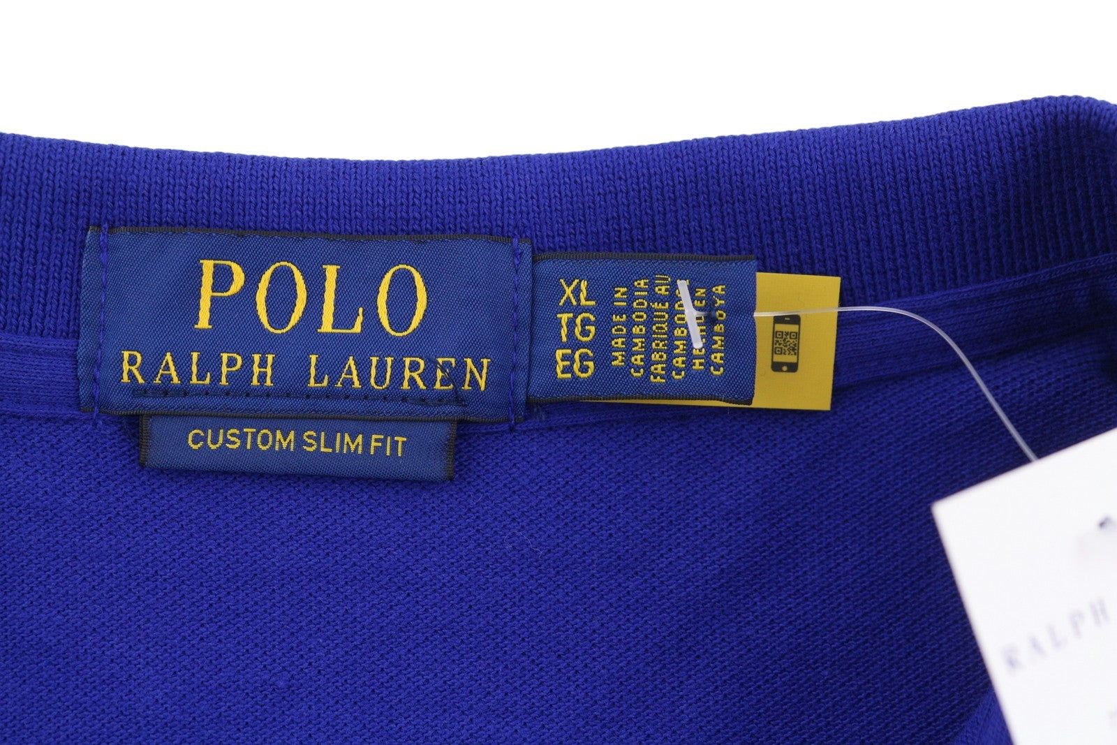 RALPH LAUREN Custom Slim Fit Men Polos XL Mid Blue Embroidered Logo Short Sleeve