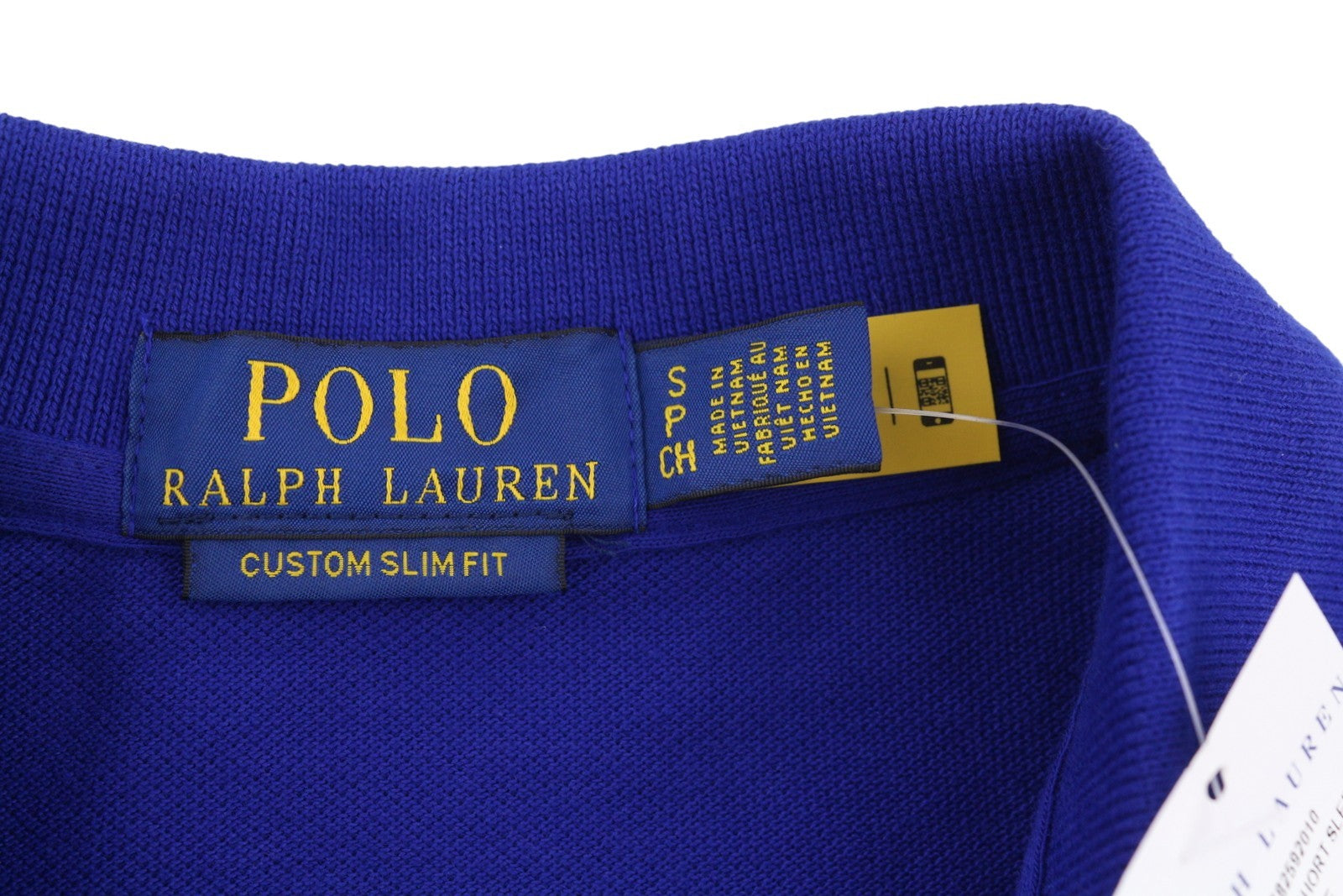 RALPH LAUREN Custom Slim Fit Men Polos S Mid Blue Embroidered Logo Short Sleeve