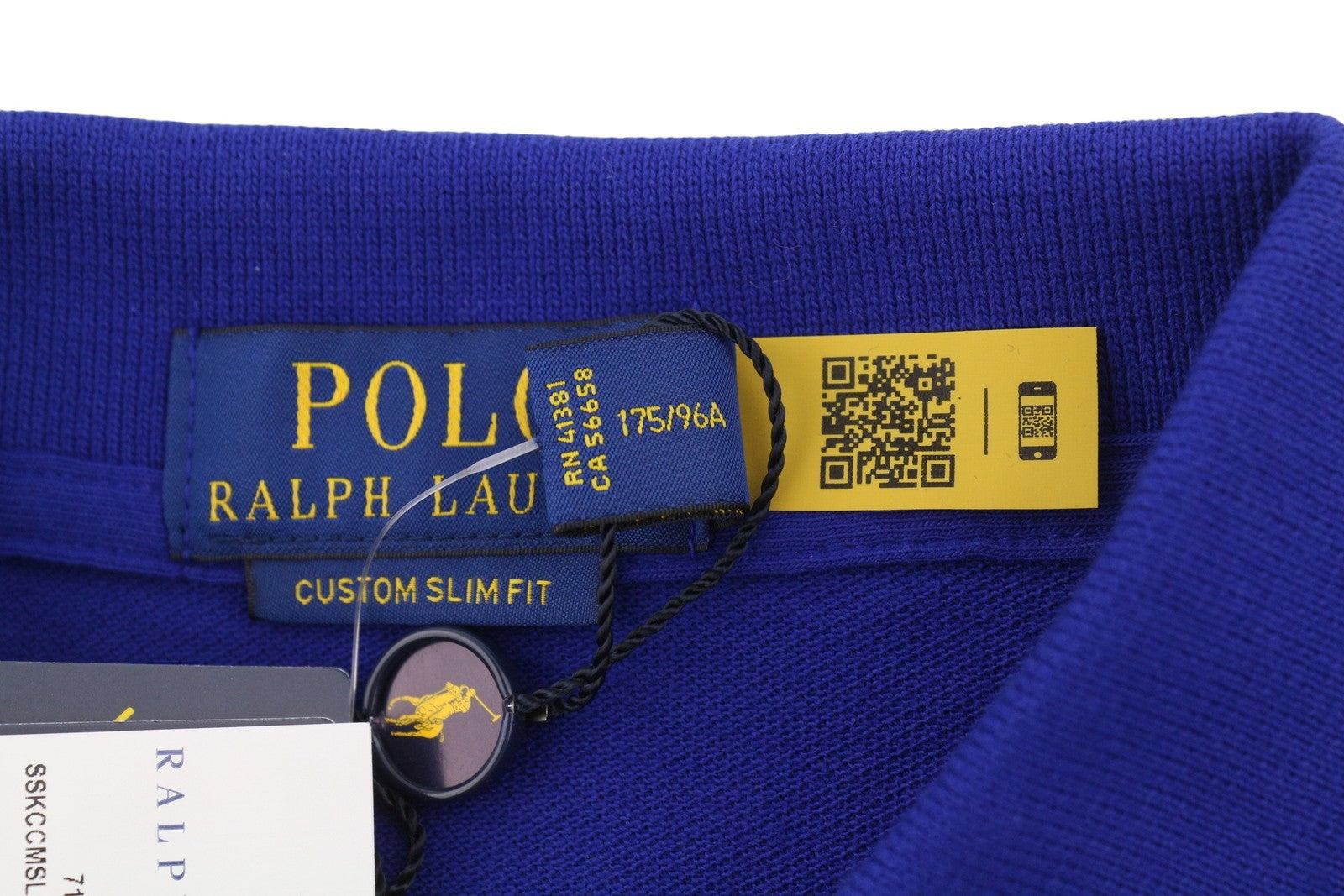 RALPH LAUREN Custom Slim Fit Men Polos M Mid Blue Embroidered Logo Short Sleeve