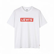LEVI'S Relaxed Men T-Shirt XS White Tricot Cotton Crew Neck Logo Short Sleeve