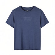 LEVI'S Standard Men T-Shirt S Melange Blue Crew Neck Stretch Short Sleeve