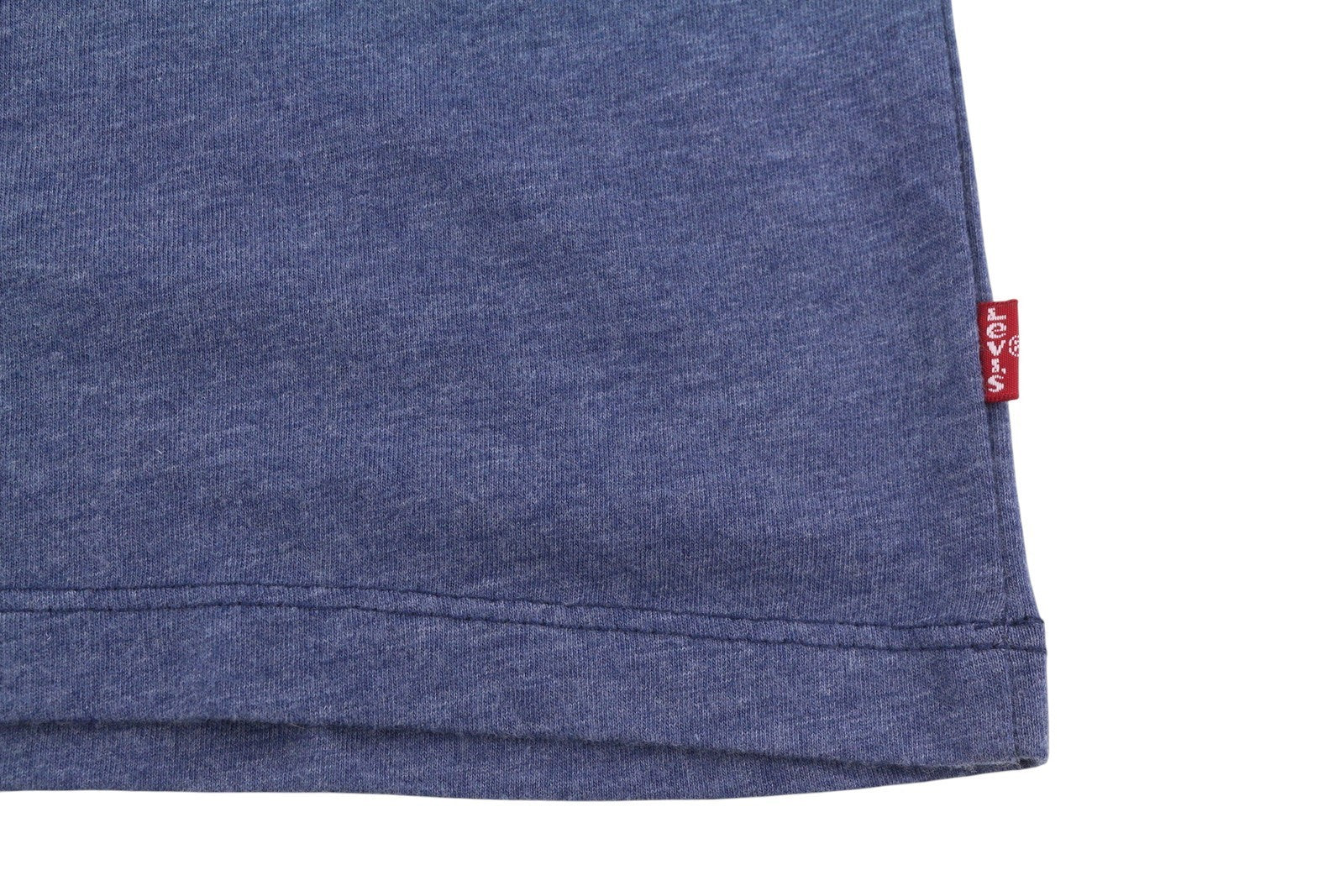 LEVI'S Standard Men T-Shirt S Melange Blue Crew Neck Stretch Short Sleeve