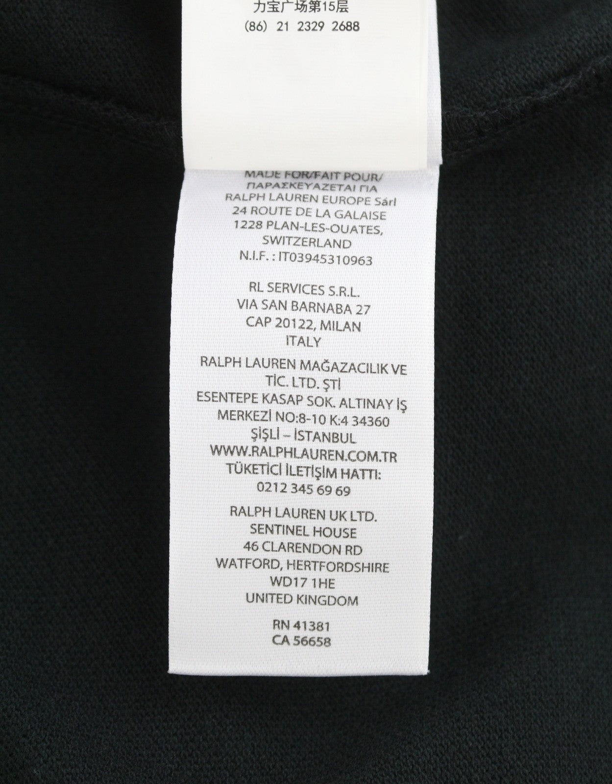 RALPH LAUREN Custom Slim Fit Men Polos S Black Embroidered Cotton Short Sleeve