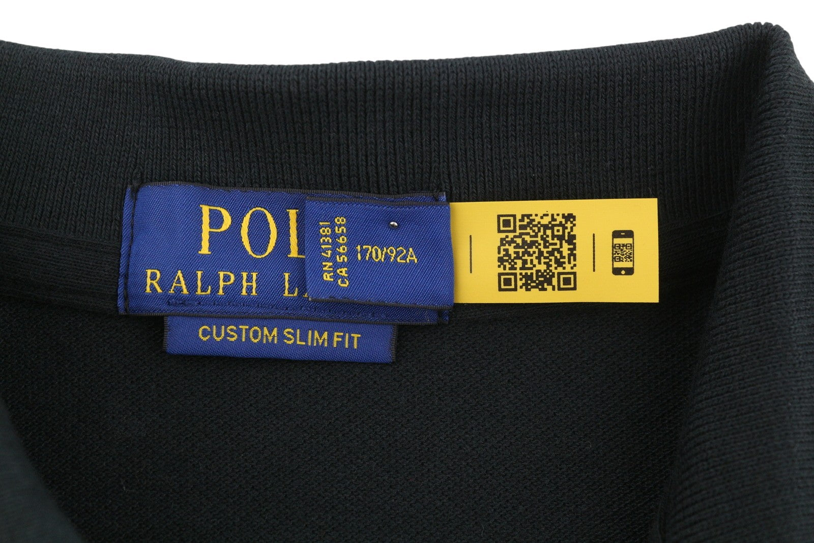 RALPH LAUREN Custom Slim Fit Men Polos S Black Embroidered Cotton Short Sleeve