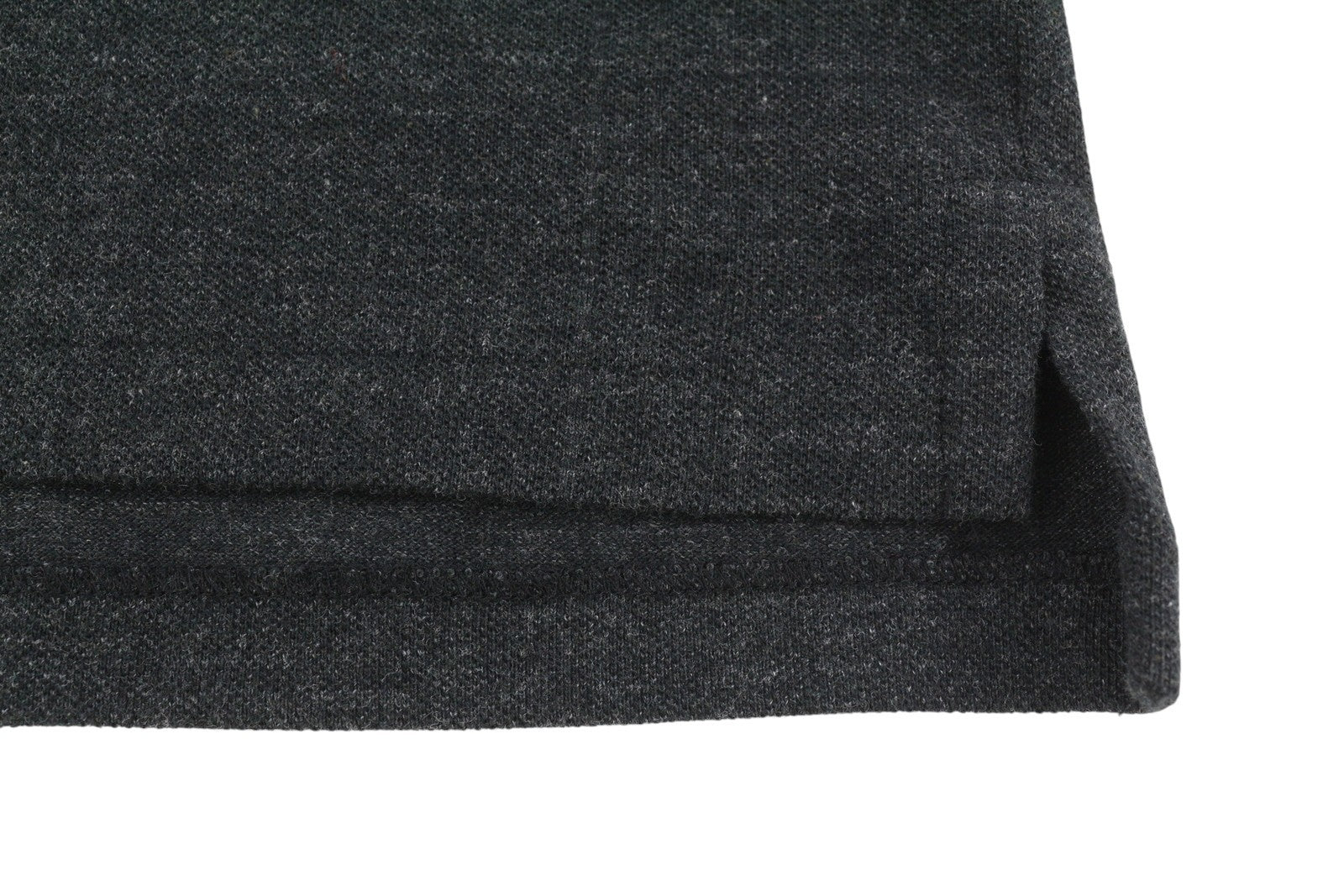 RALPH LAUREN Custom Slim Fit Men Polos M Black Melange Cotton Logo Short Sleeved