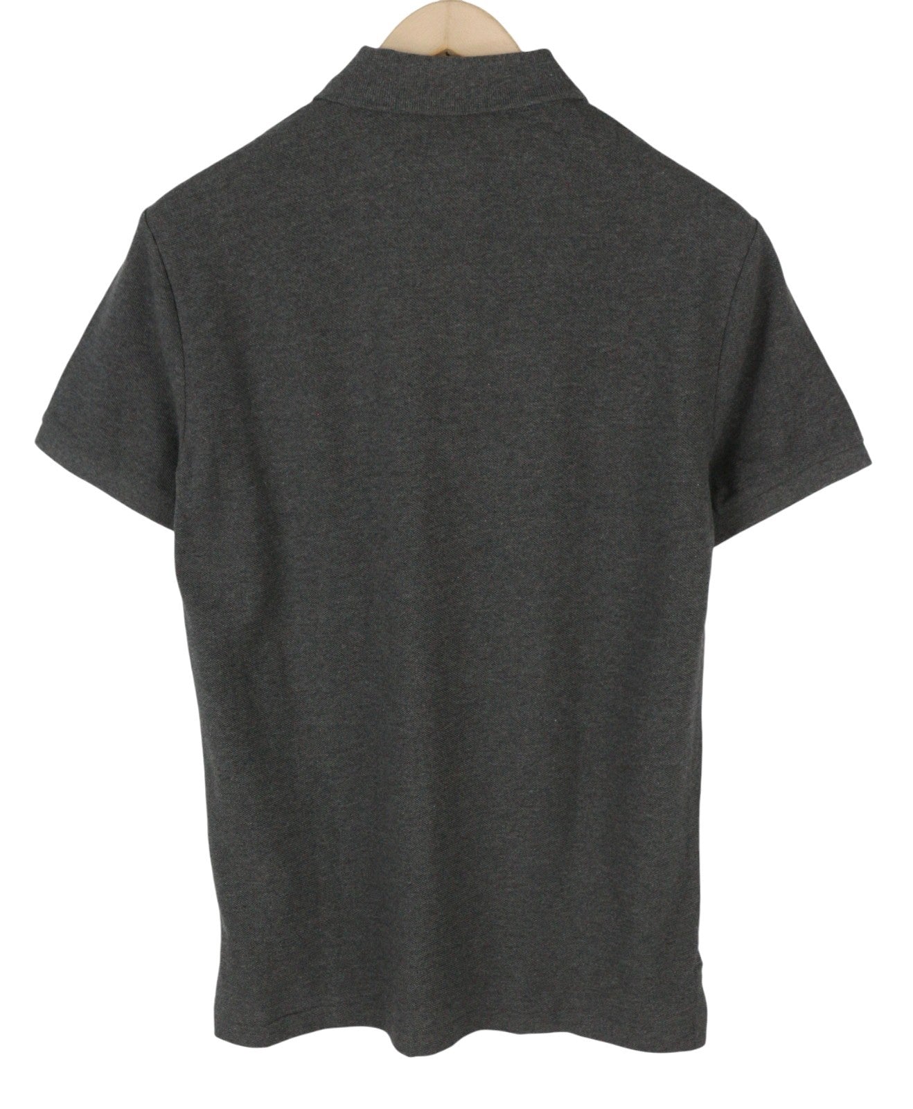 RALPH LAUREN Custom Slim Fit Men Polos S Dark Grey Melange Cotton Short Sleeve