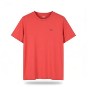 LEVI'S Standard Men T-Shirt XS Red Tricot Cotton Crew Neck Short Sleeve Casual