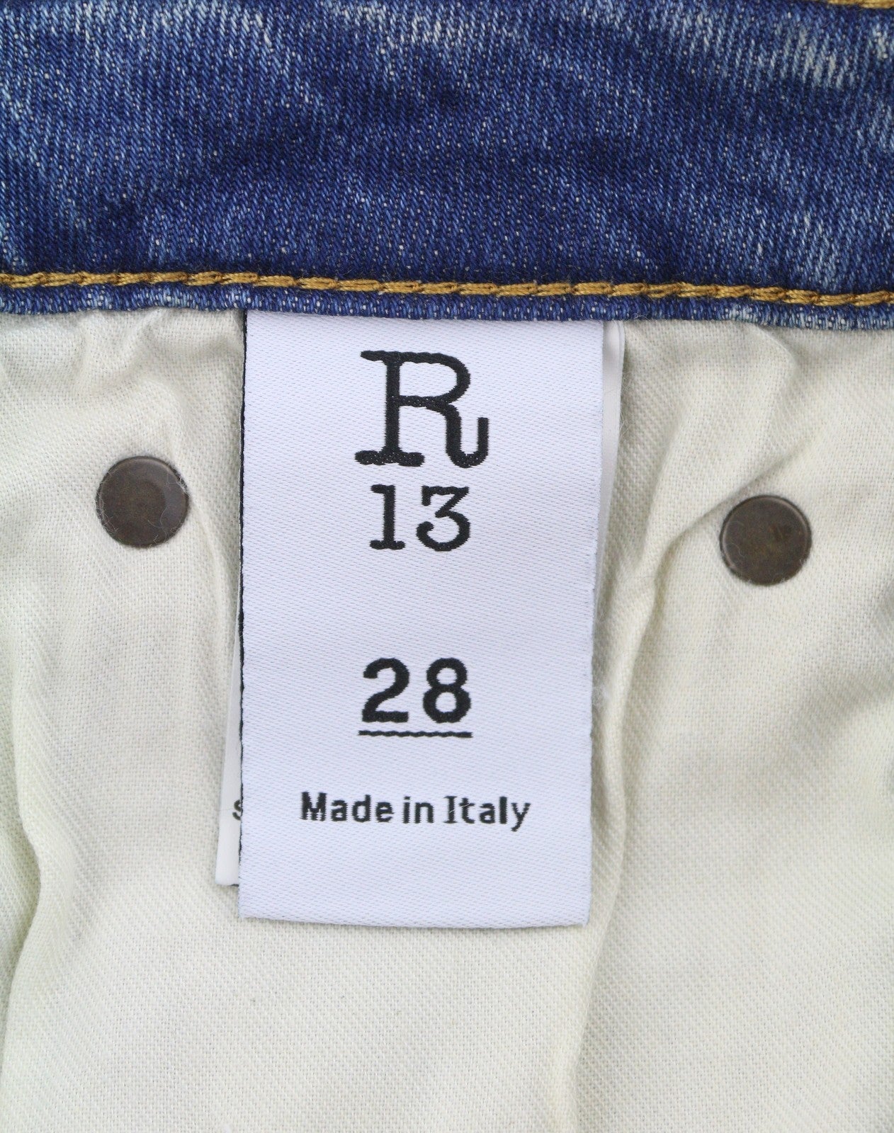 R13 Kick Fit Women Jeans 28 Kelly Stretch Whiskers Faded Cropped Zip RRP699