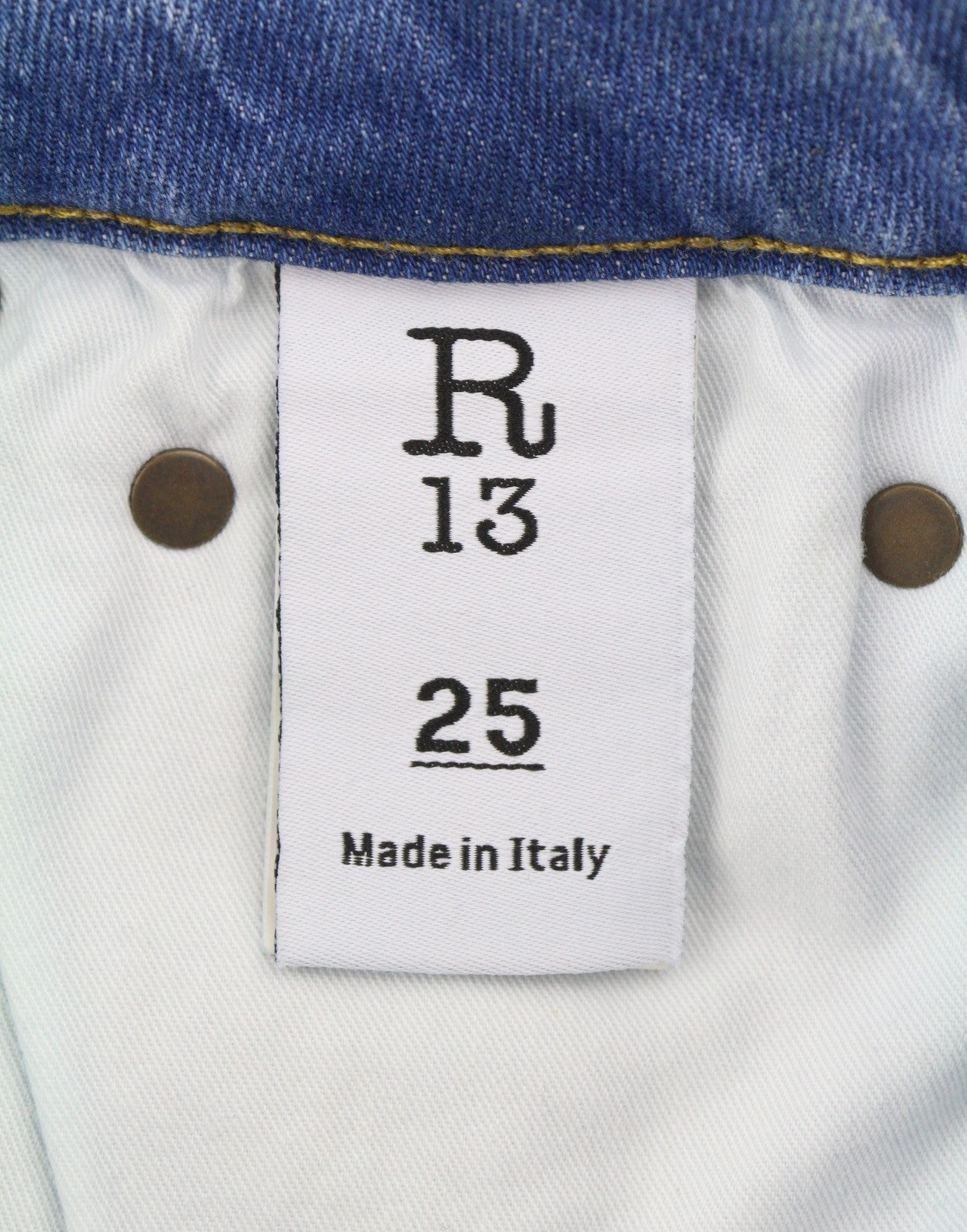 R13 Kick Fit Women Jeans 25 Jasper Stretch Whiskers Faded Cropped Ankle