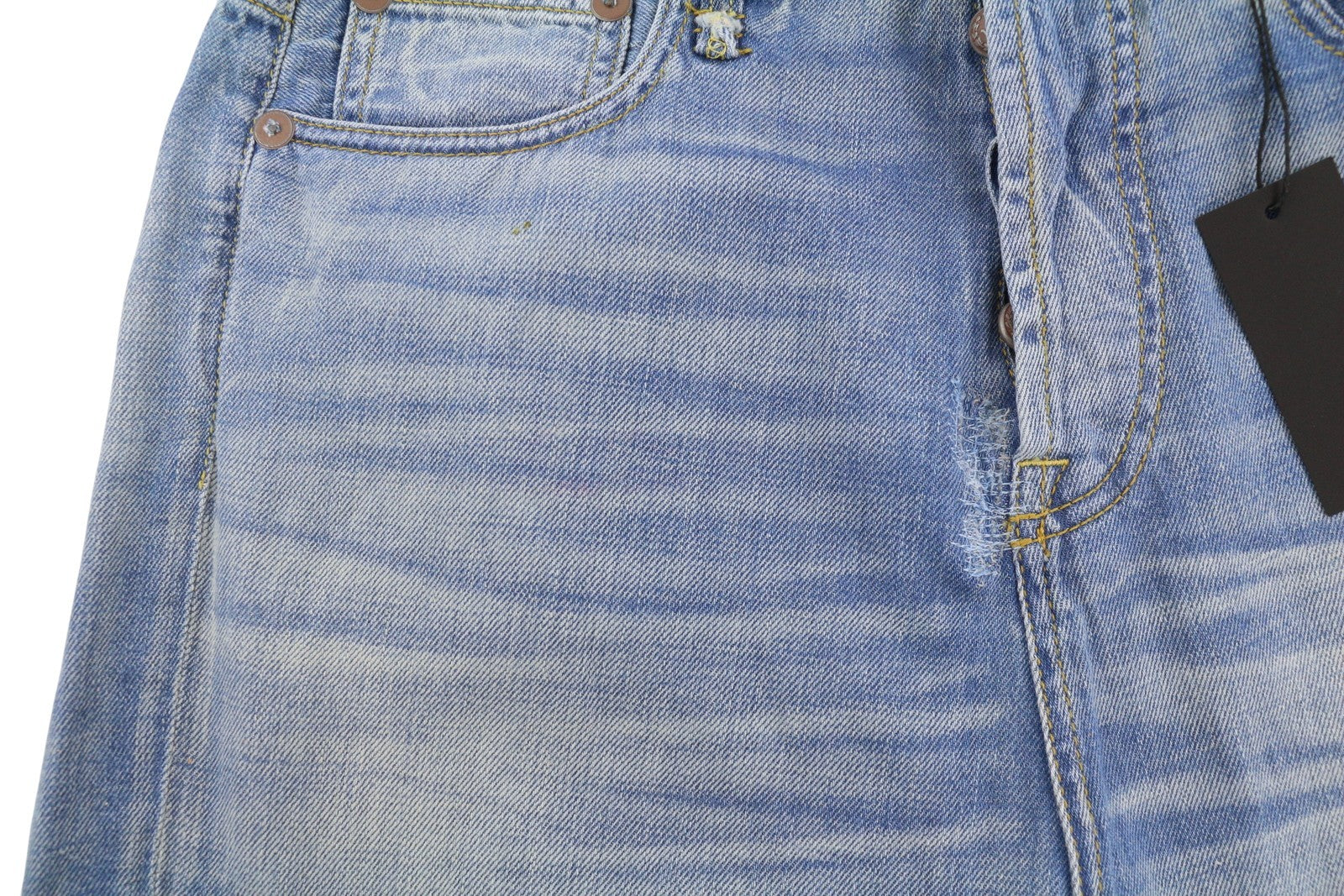 R13 Tailored Drop Women Jeans 27 Cliff Linen Indigo Whiskers Faded Ankle Cropped