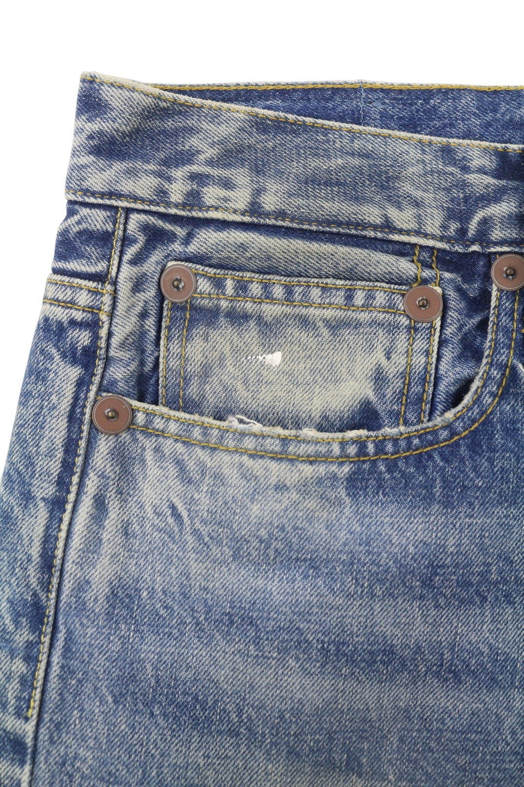 R13 Weller Drop Men Jeans W32 Jasper Blue Whiskers Faded Cropped Ankle Denim