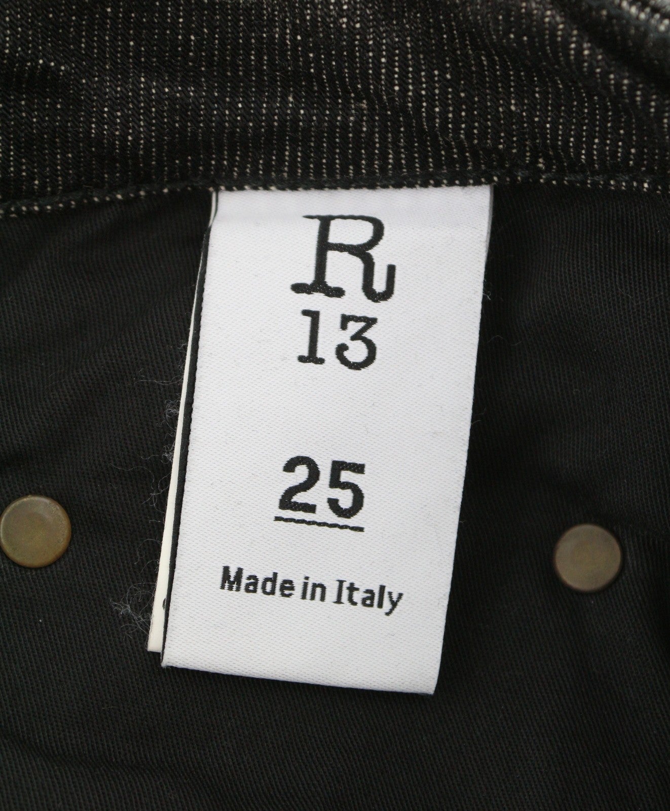 R13 Boy Straight Women Jeans 25 Abbey Black Whiskers Faded Distress Ankle RRP720