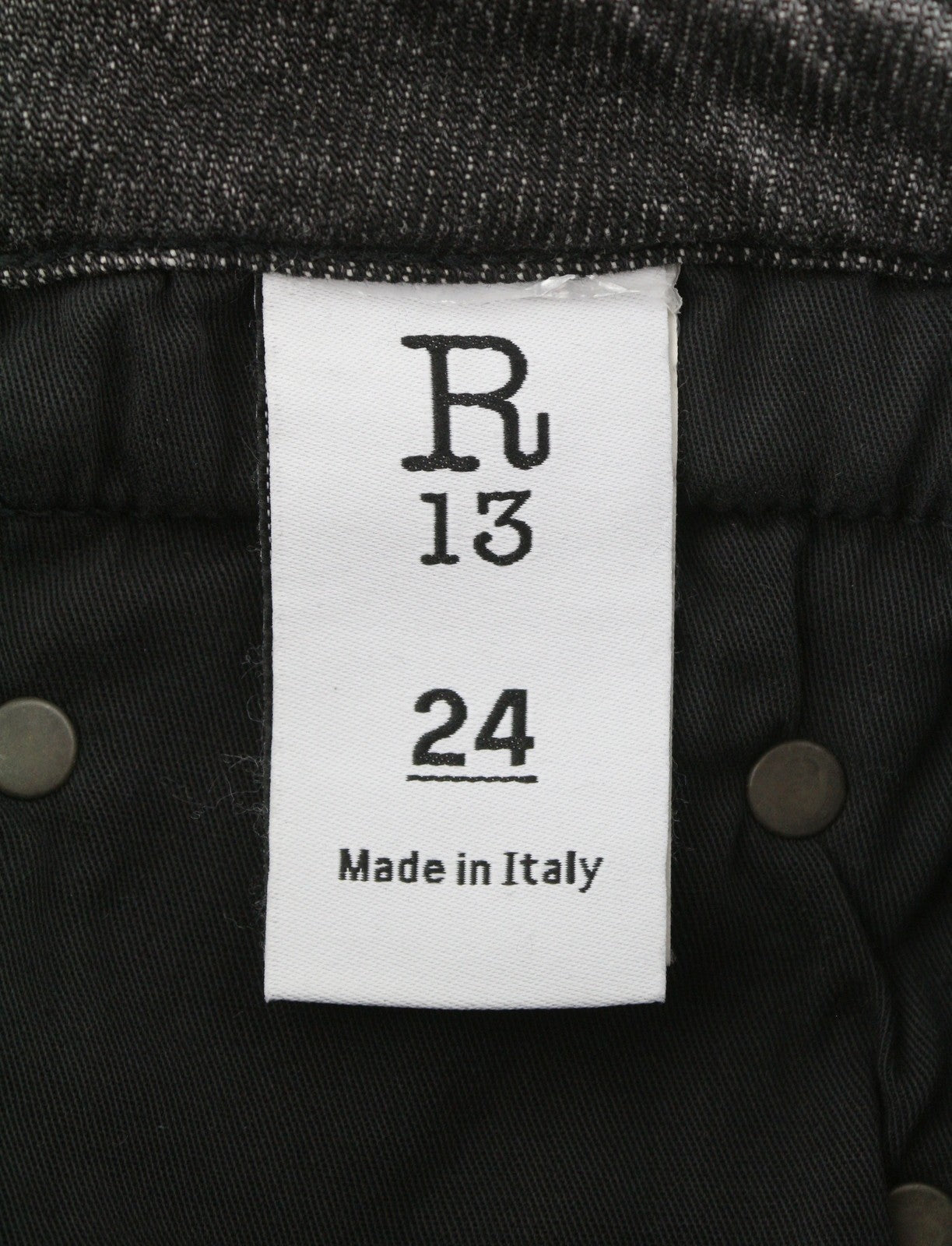 R13 Boy Straight Women Jeans 24 Vintage Grey Faded Whiskers Cropped Ankle Zip