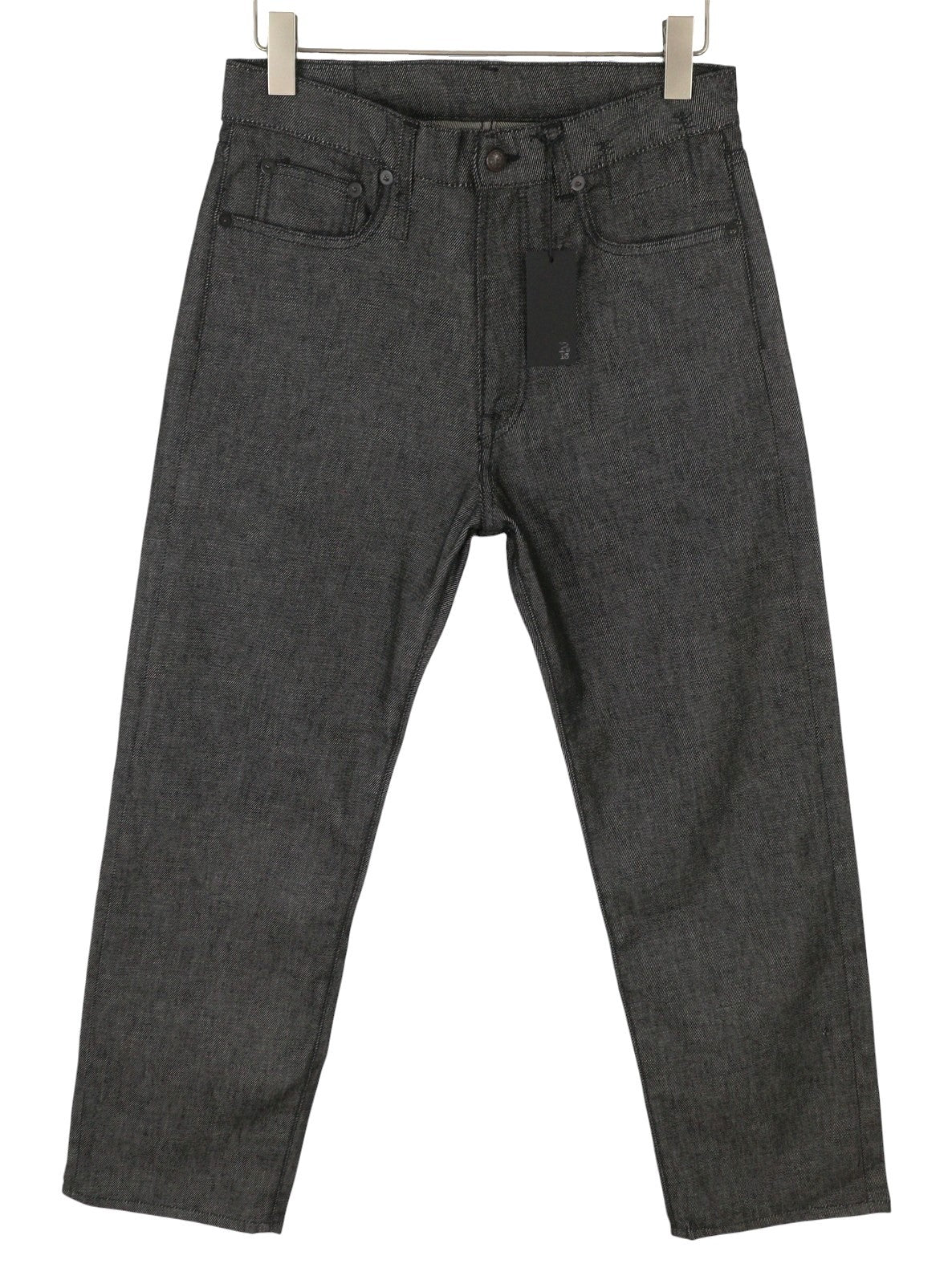 R13 Boyfriend Women Jeans 26 Vintage Grey Cropped Dark Denim Zip Fly