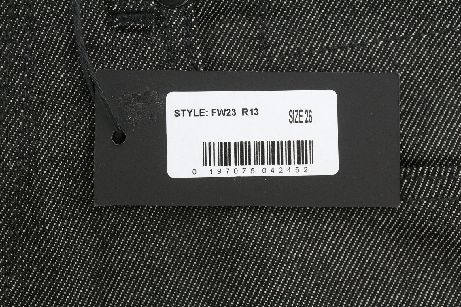 R13 Boyfriend Women Jeans 26 Vintage Grey Cropped Dark Denim Zip Fly