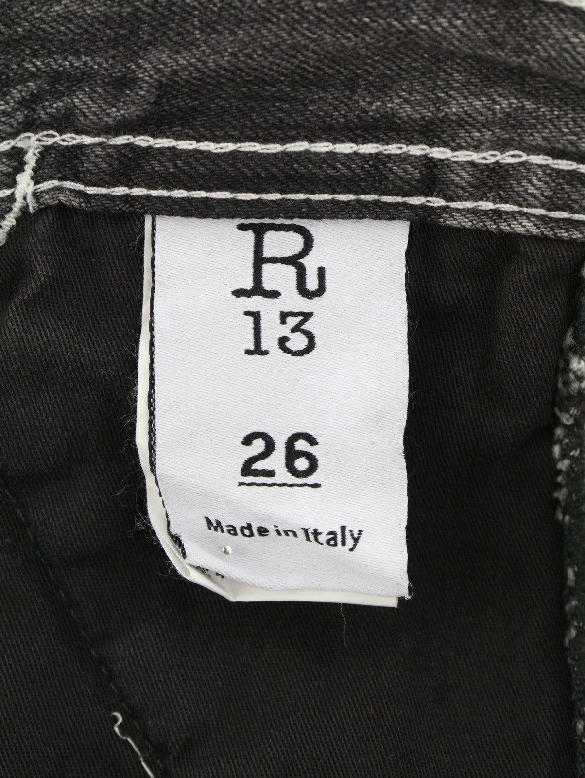 R13 Crop Wideleg Carpenter Women Jeans 26 Ellery Black Faded Pleated RRP899