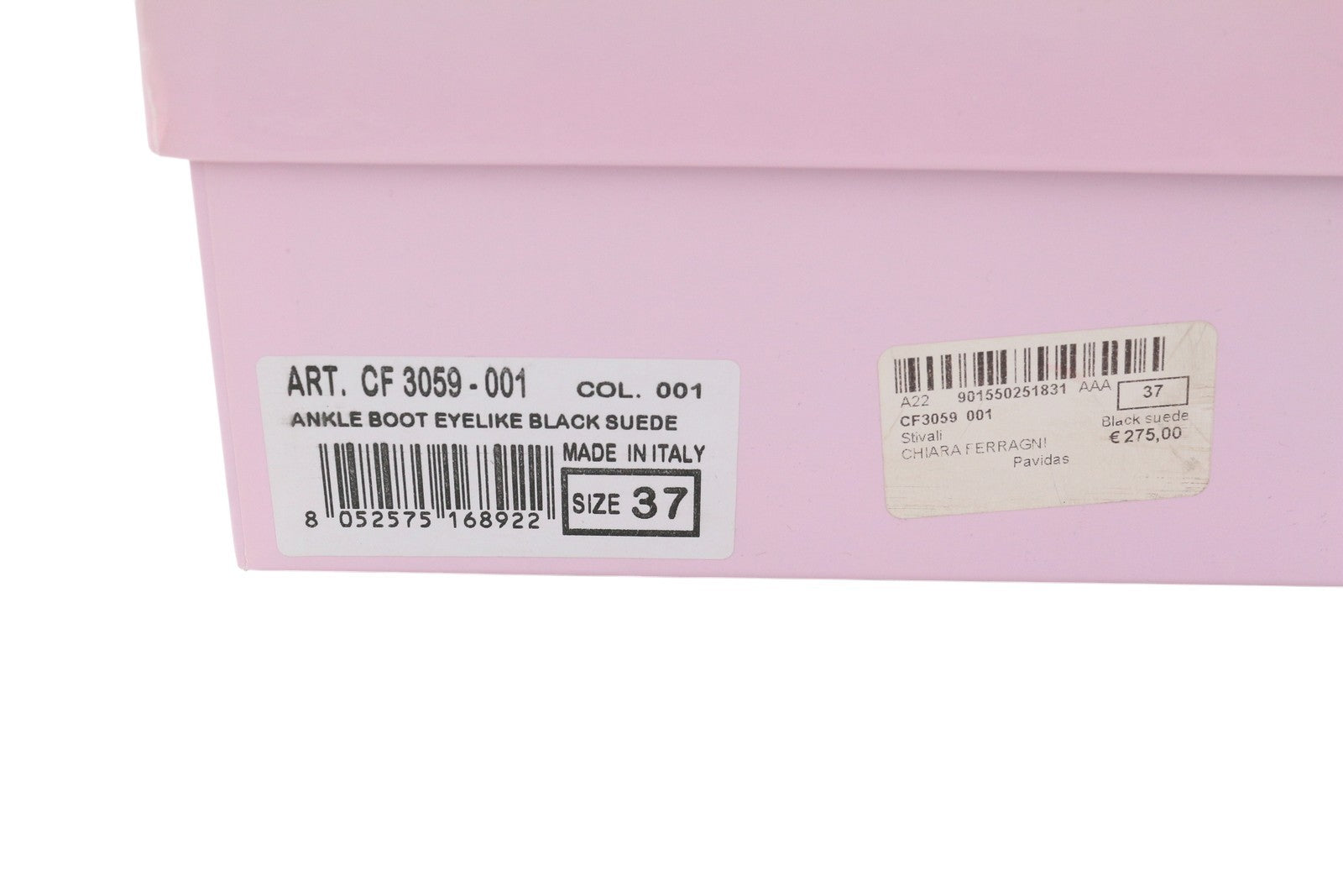 CHIARA FERRAGNI Ankle Eyelike Black Suede Women Boots EU37 Fleece Inside RRP275