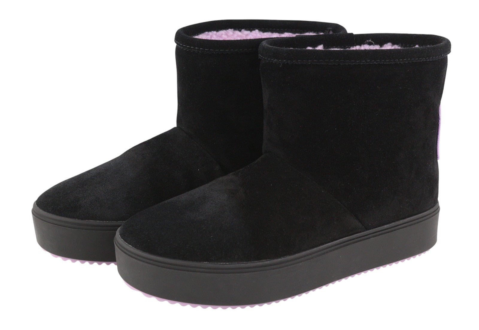 CHIARA FERRAGNI Ankle Eyelike Black Suede Women Boots EU37 Fleece Inside RRP275