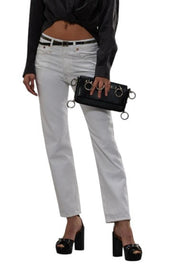 R13 Boyfriend Women Jeans 27 Aerin White Straight Fit Zip Denim SS25 RRP699