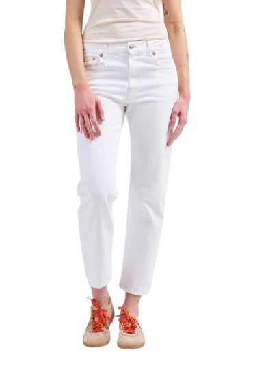 R13 Romeo Women Jeans 27 Aerin White Stretch Cropped Ankle Zip SS25 RRP699