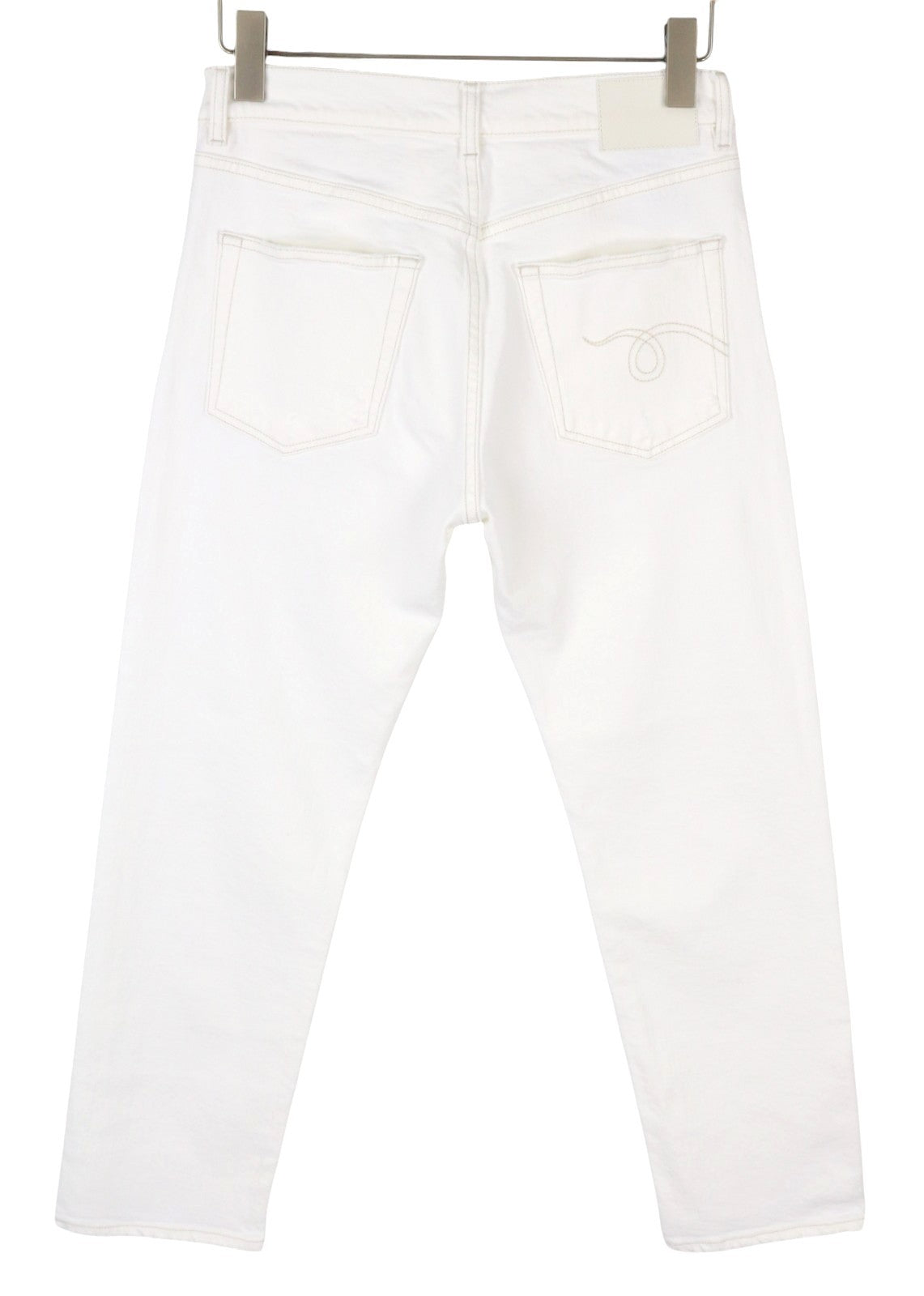 R13 Romeo Women Jeans 27 Aerin White Stretch Cropped Ankle Zip SS25 RRP699