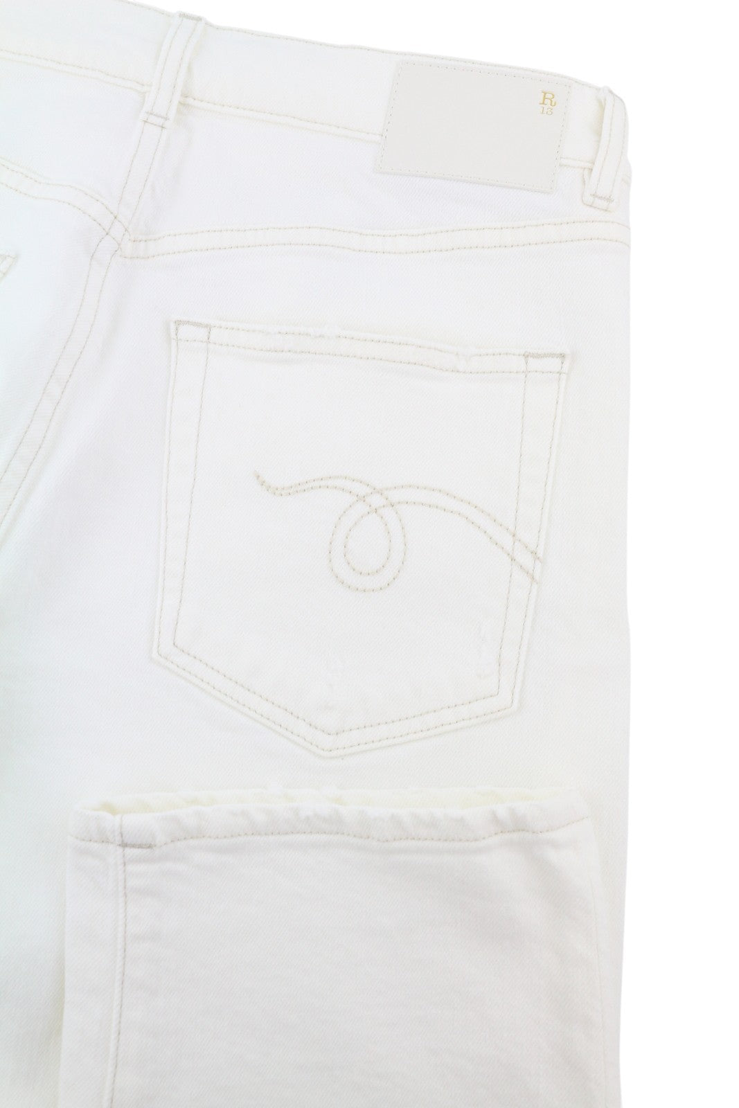 R13 Romeo Women Jeans 27 Aerin White Stretch Cropped Ankle Zip SS25 RRP699