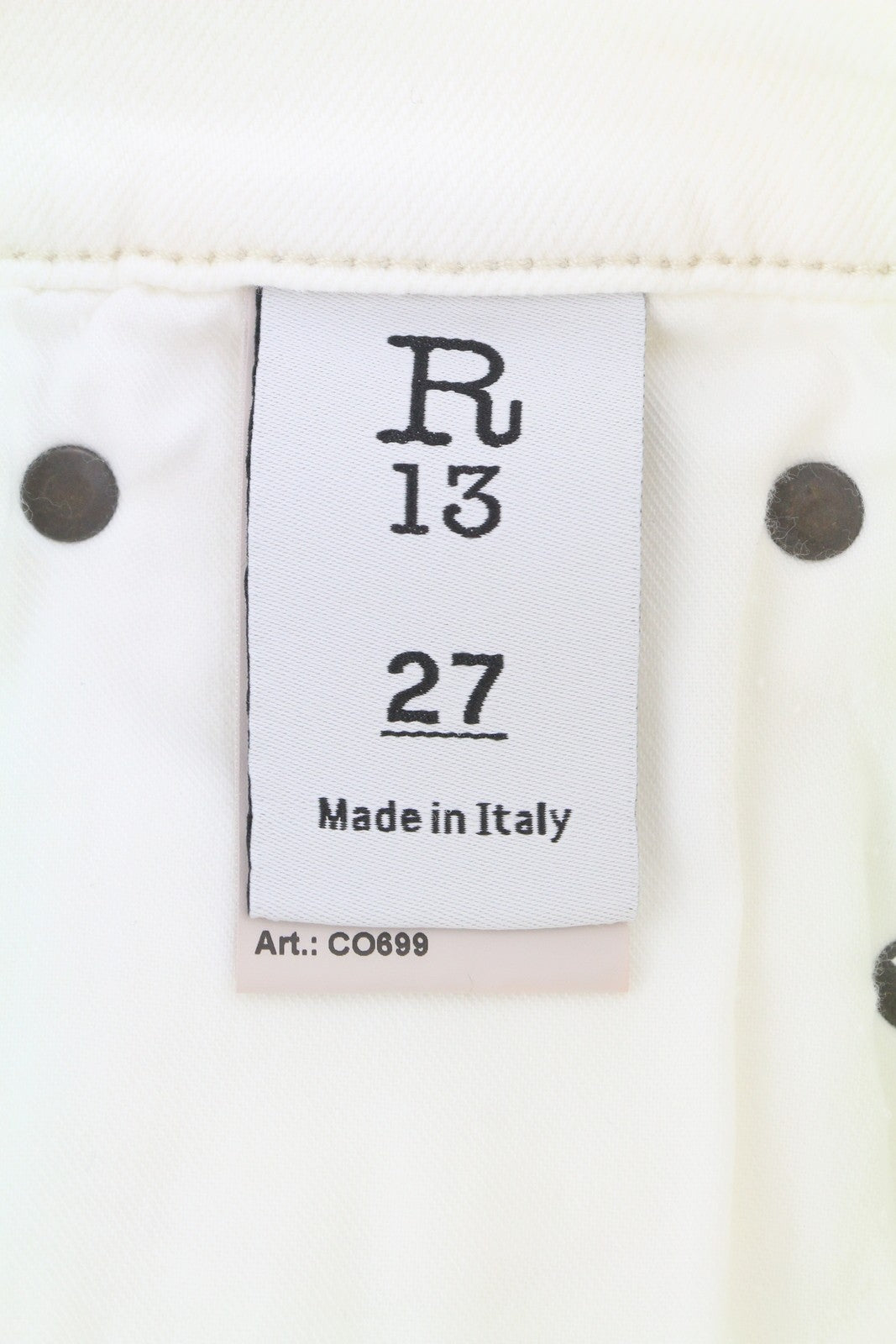 R13 Romeo Women Jeans 27 Aerin White Stretch Cropped Ankle Zip SS25 RRP699