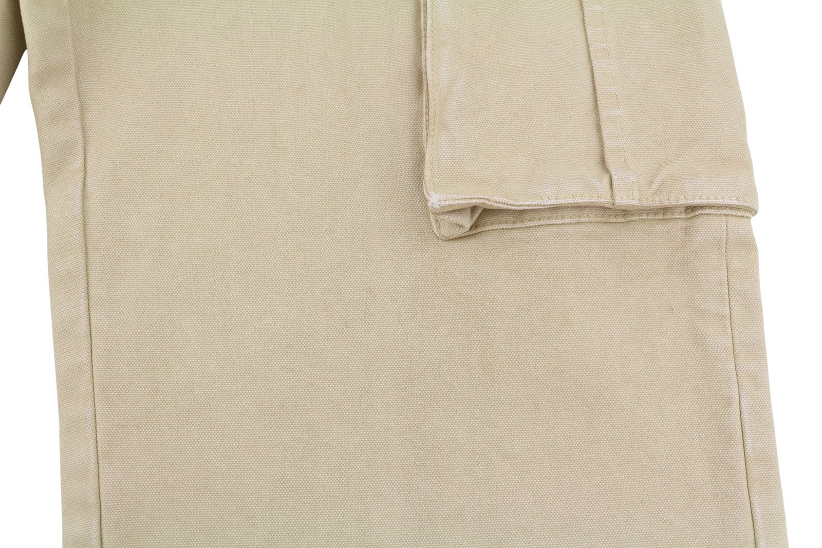 DESMORE Cargo Men Trousers W34 Light Brown Faded Patch Pockets Distress Zip