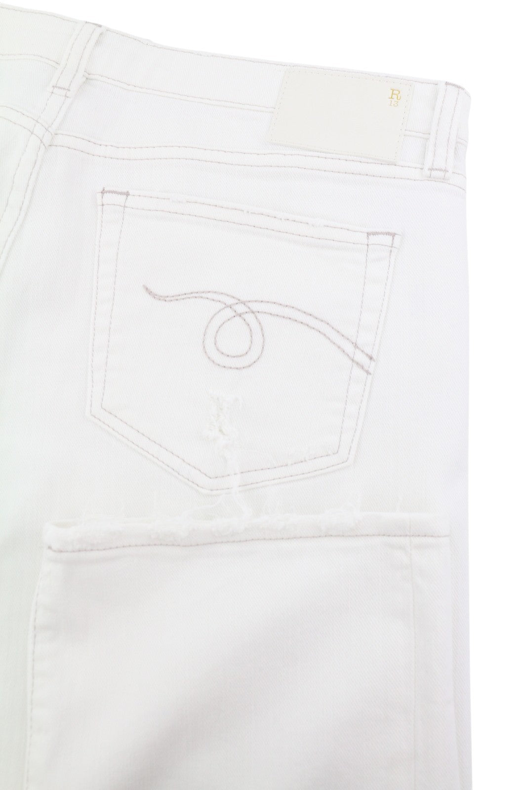 R13 Boy Straight Women Jeans 29 Bale White Cropped Ankle Zip Denim PS25 RRP499