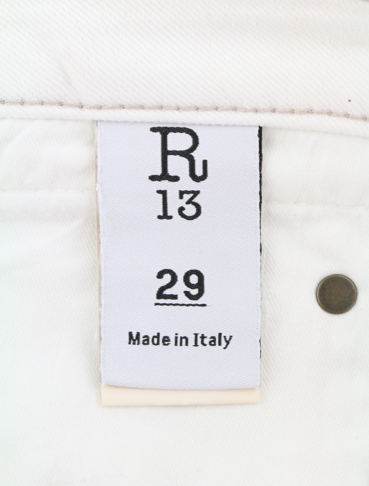 R13 Boy Straight Women Jeans 29 Bale White Cropped Ankle Zip Denim PS25 RRP499