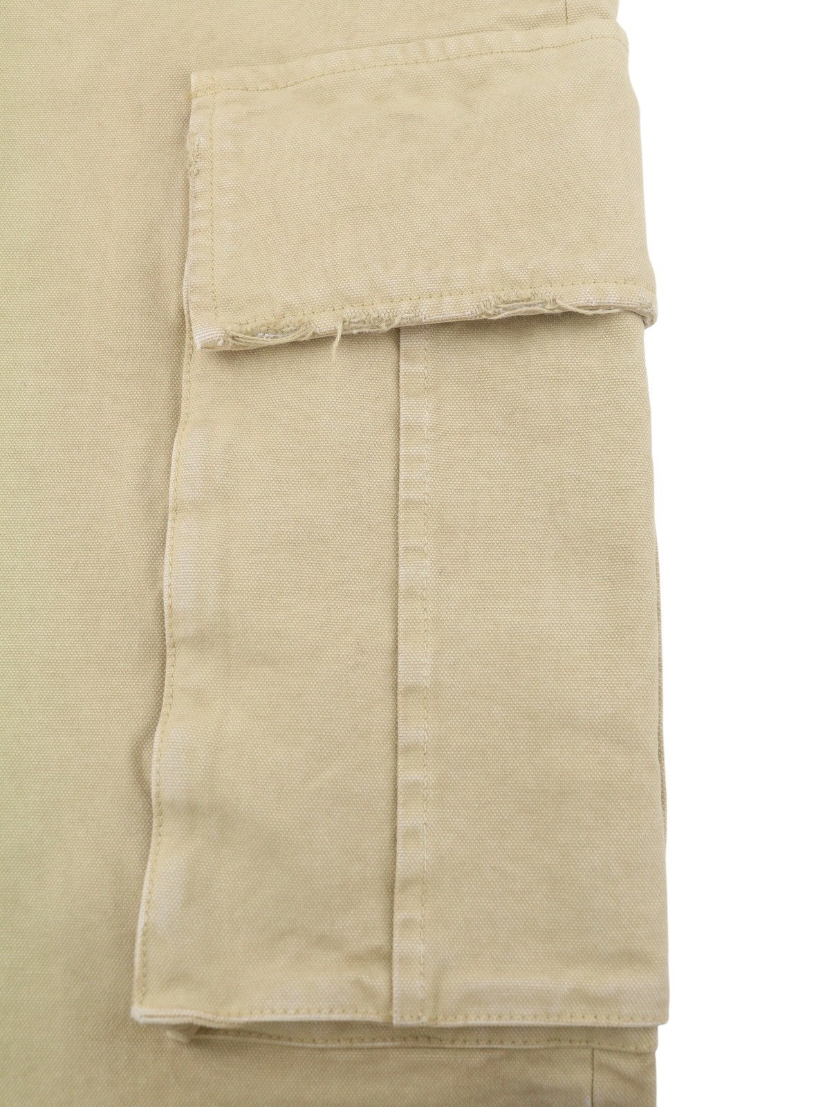 DESMORE Cargo Men Trousers W36 Light Brown Faded Patch Pockets Distress Zip