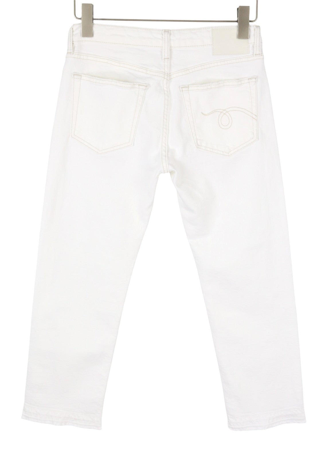R13 Boy Straight Women Jeans 26 Aerin White Stretch Distress Cropped RRP720