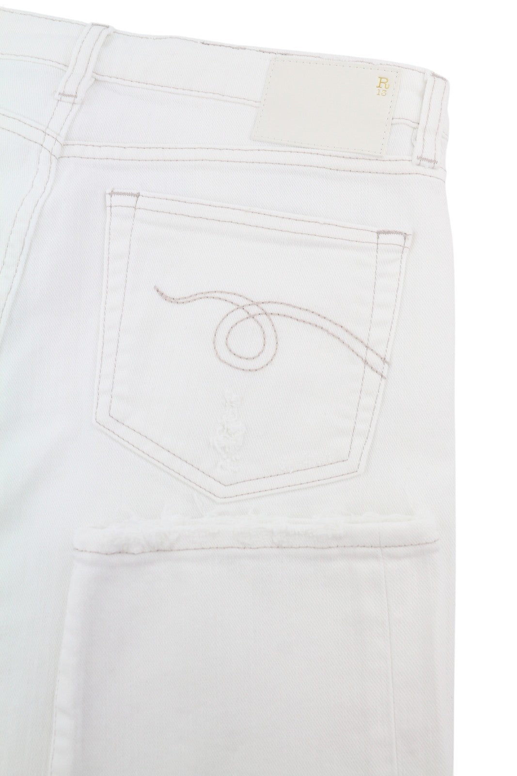 R13 Boy Straight Women Jeans 26 Bale White Cropped Ankle Zip Denim PS25 RRP499