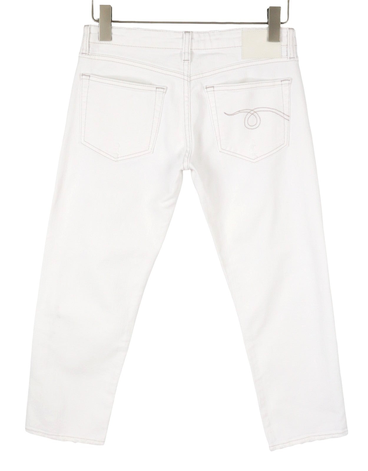 R13 Boy Straight Women Jeans 26 Bale White Cropped Ankle Denim PS25 RRP499