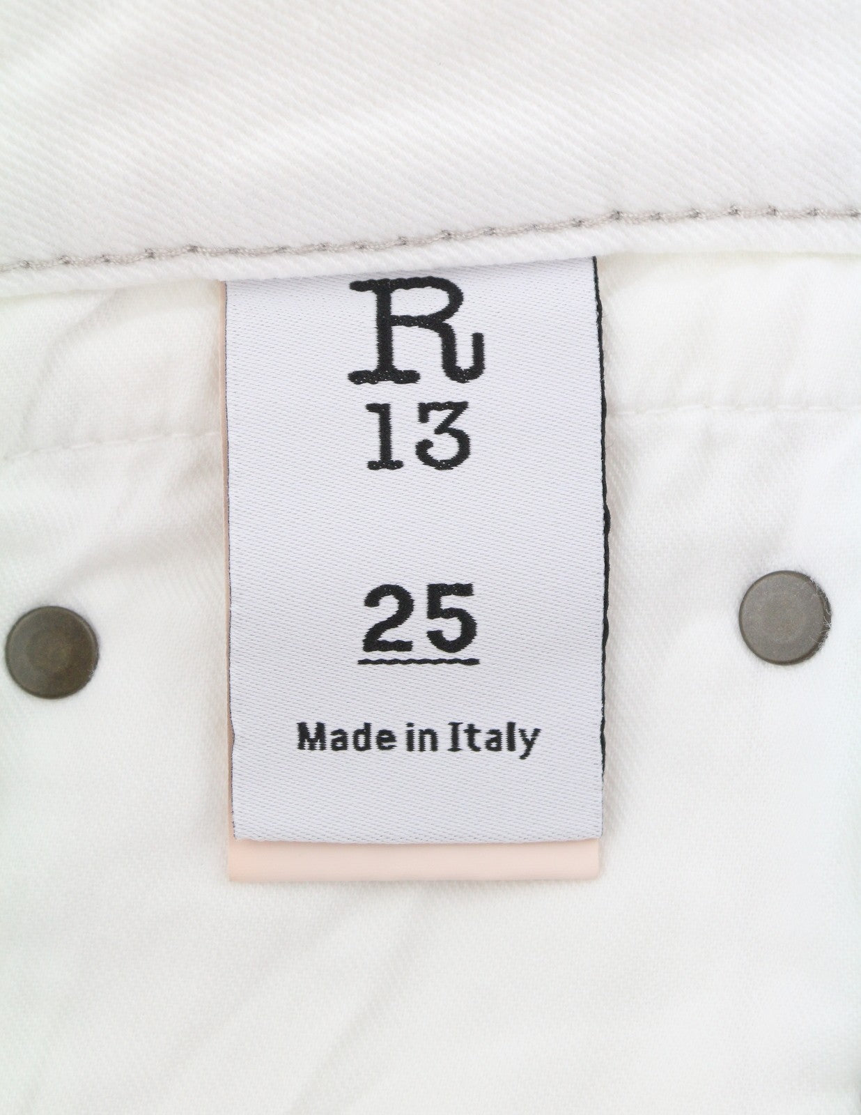 R13 Boy Straight Women Jeans 25 Bale White Cropped Ankle Denim PS25 RRP499