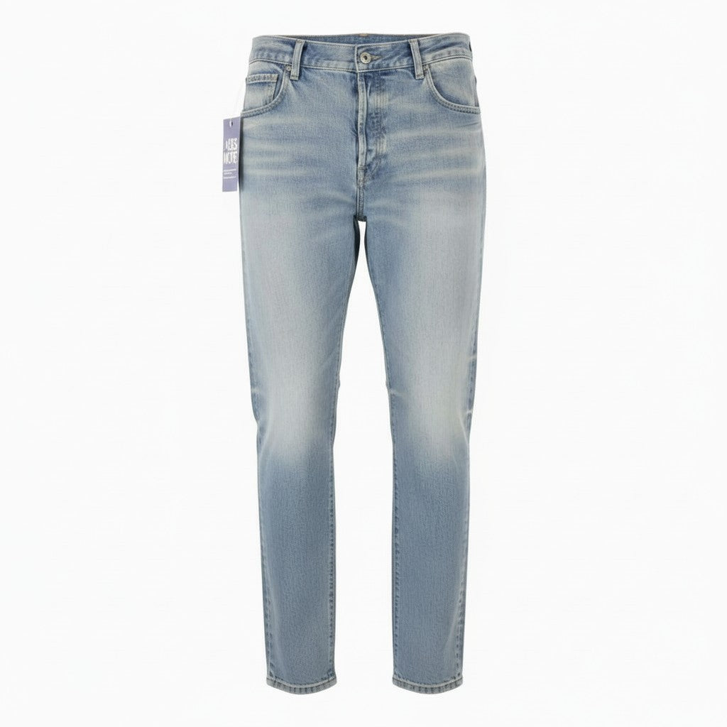 DESMORE 5 Tasche Alex Light Blue Men Jeans W36 Whiskers Faded Slim Button Fly