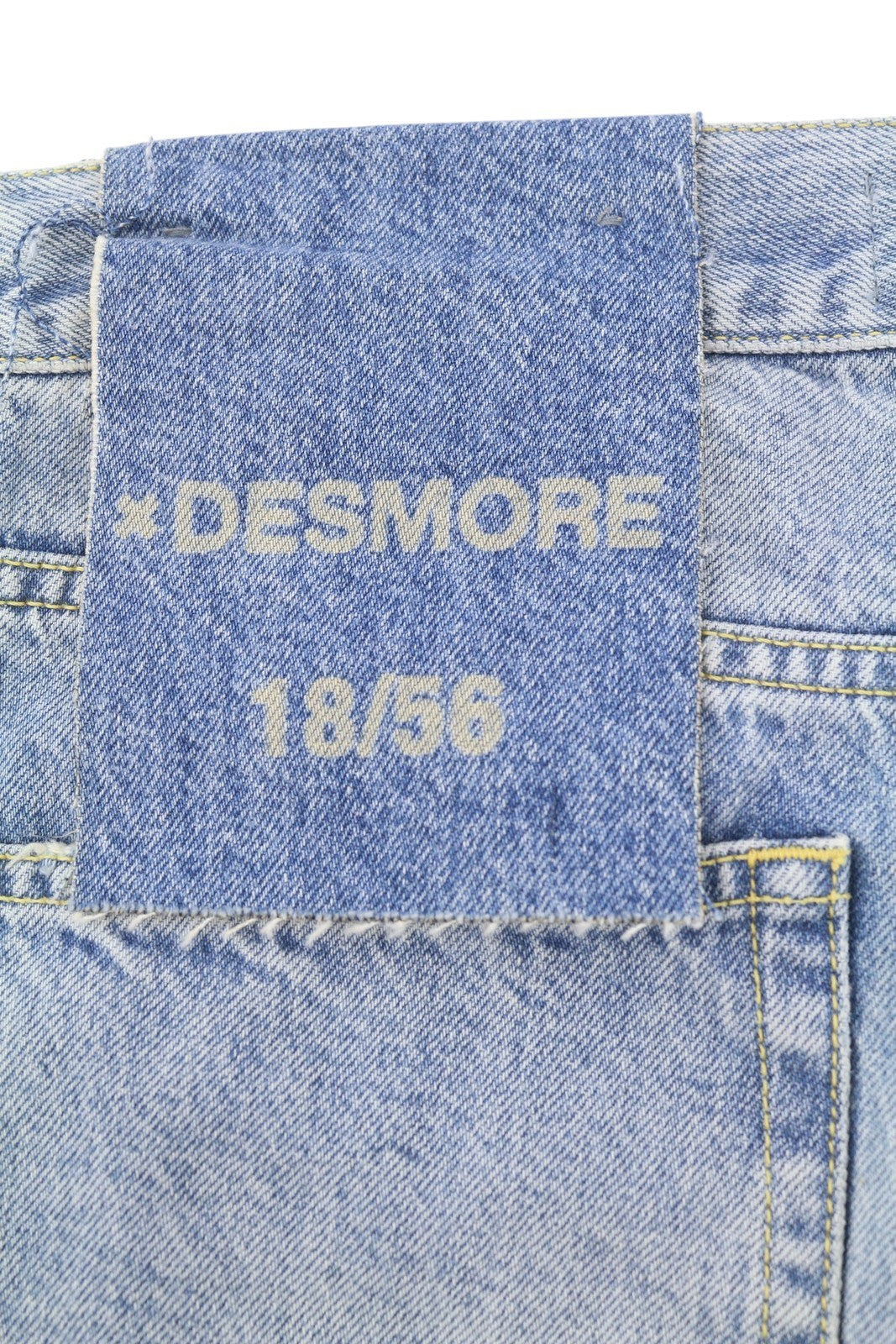 DESMORE 5 Tasche Alex Light Blue Men Jeans W32 Whiskers Faded Slim Button Fly