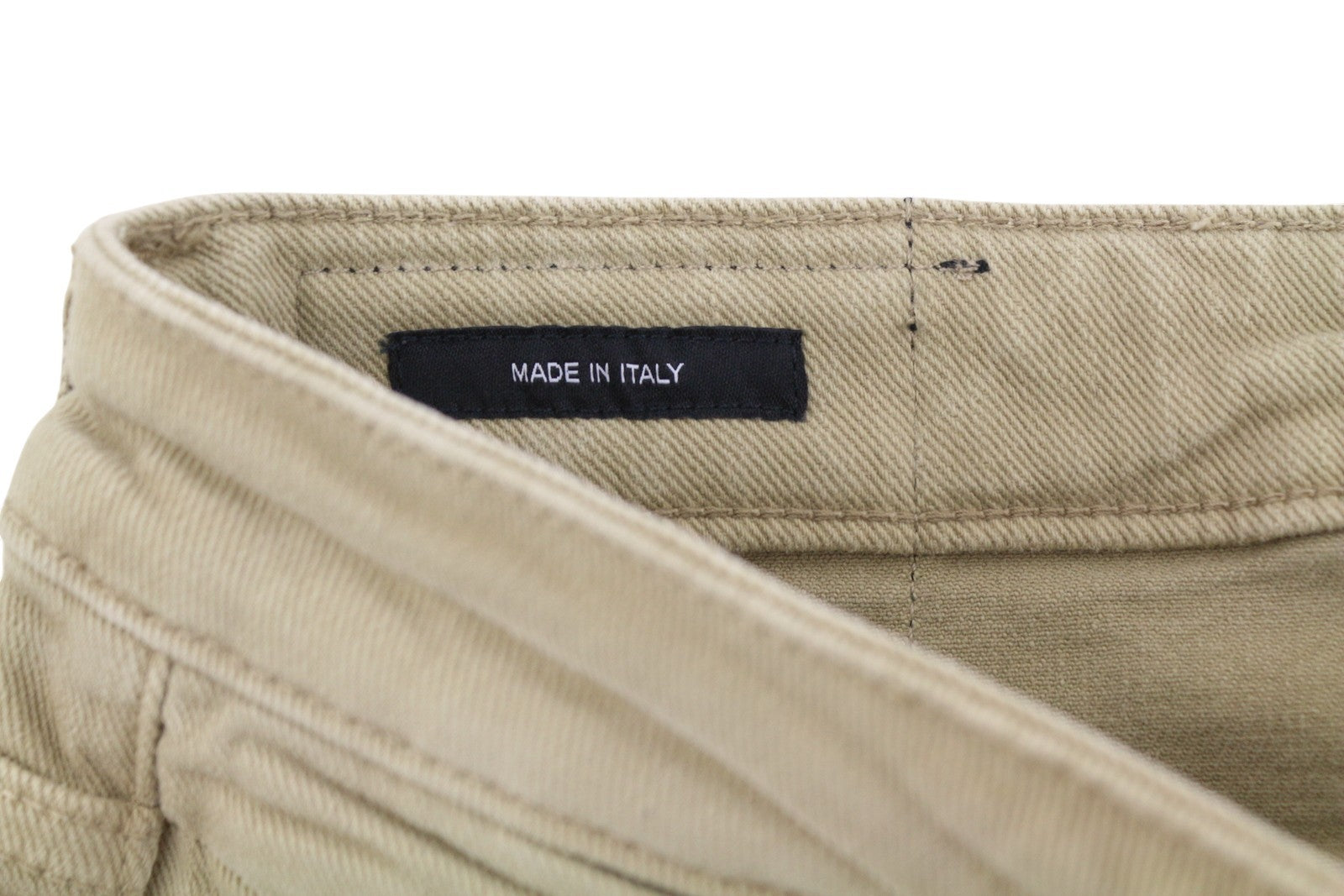 R13 Boy Straight Women Jeans 29 Khaki Stretch Faded Cropped Ankle Zip RRP699