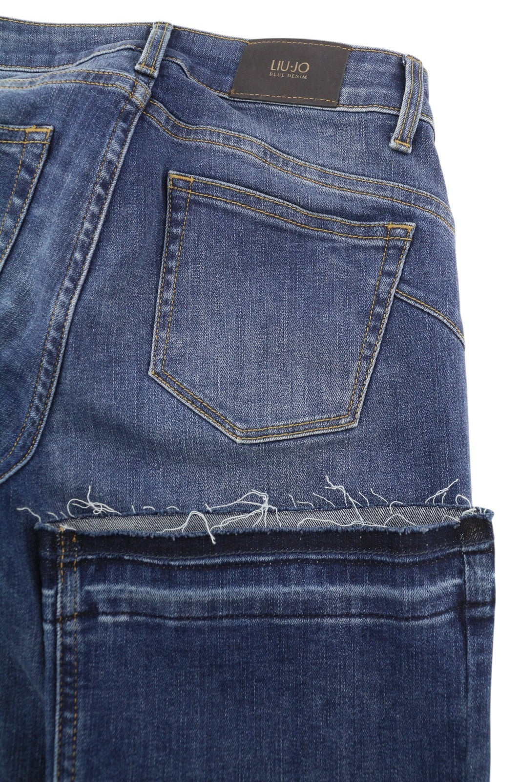 LIU JO Up Repot Women Jeans W28 Bootcut Washed Blue Denim Zip Casual