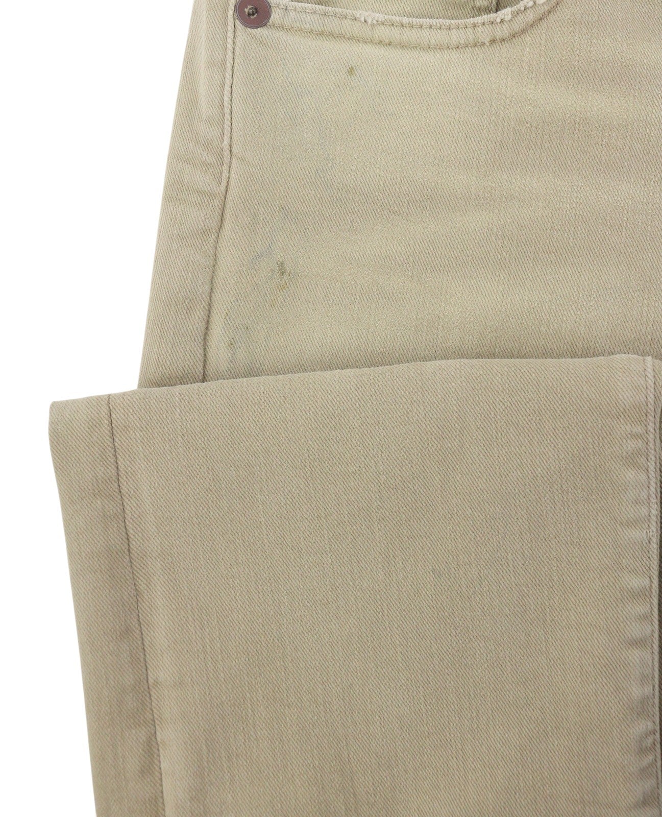 R13 Boy Straight Women Jeans 28 Khaki Stretch Faded Cropped Ankle Zip RRP699