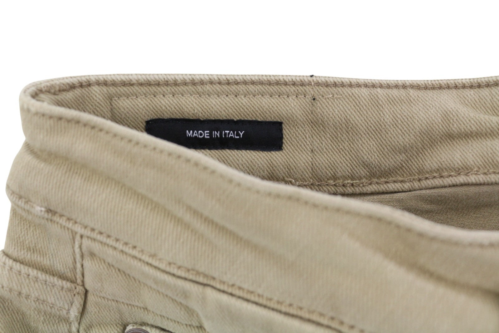 R13 Boy Straight Women Jeans 28 Khaki Stretch Faded Cropped Ankle Zip RRP699