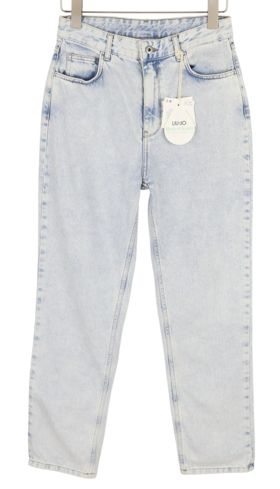 LIU JO Women Jeans W29 Slim High Waist Washed Blue Denim Pockets Zip