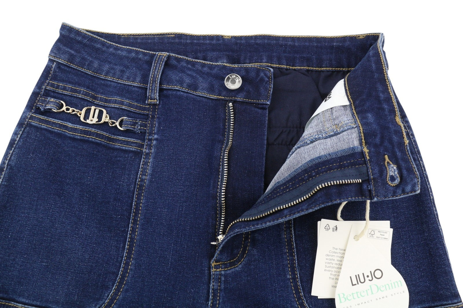 LIU JO Lungo Women Jeans W28 High Waist Bootcut Blue Denim Zip Fly